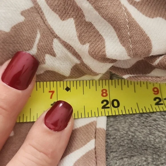 Anthropologie Amadi Zebra Stripe Safari Mini Shirt Dress Brown/White Med - Picture 14 of 16